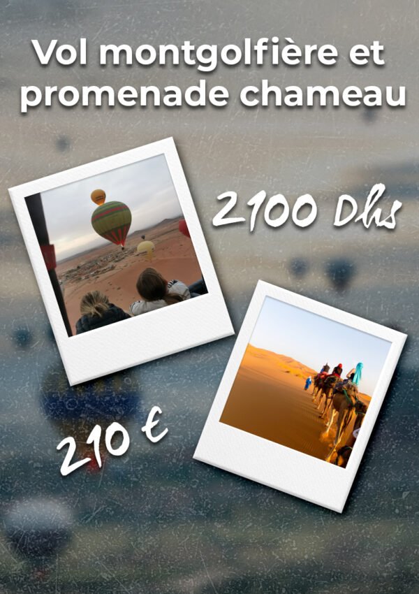 Vol en montgolfière et promenade à dos de chameau
